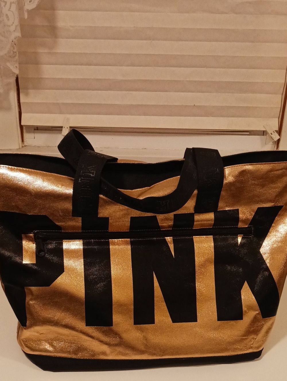 PINK Gold Metalic Bag